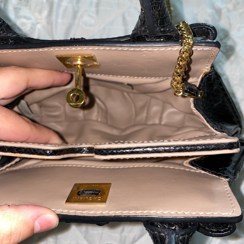 Zagliani Black Python Skin Leather Purse! - image 3